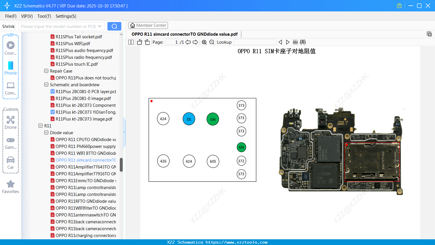OPPO R11 Simcard ConnectorTO GNDdiode Value